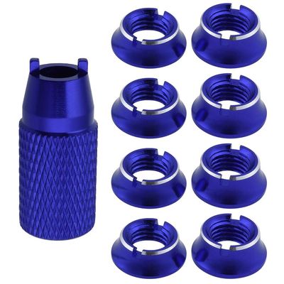 HobbyPark RC Control Transmitter Switch Nuts (8) & Wrench for Futaba JR Walkera Flysky Remote Controller (Blue)