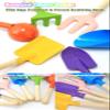 6 PCS 8" Kids Gardening Tools, Metal Beach Sandbox Digging Toys with Sturdy Wooden Handle, Safe Backyard Snow Sensory Playset Including Cylinder, Spoon, Fork, Rake, Flat & Pointed Shovels for Children view 3