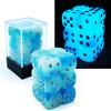 Bescon Two Tone Glowing Dice D6 16mm 12pcs Set of ICY Rocks, 16mm Six Sided Die (12) Block of Glowing Dice view 1
