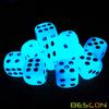 Bescon Two Tone Glowing Dice D6 16mm 12pcs Set of ICY Rocks, 16mm Six Sided Die (12) Block of Glowing Dice view 2