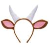 Amosfun Kids Goat Ears Headband with Horns Plush Animal Head Hoop for Halloween Costume Party Cosplay Accessories view 1