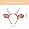 Amosfun Kids Goat Ears Headband with Horns Plush Animal Head Hoop for Halloween Costume Party Cosplay Accessories view 4