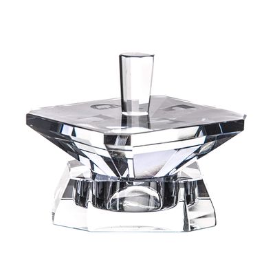Copa Judaica Crystal Dreidel-Collectible-Etched Hebrew Letters