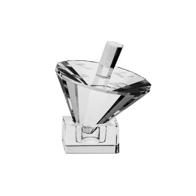 Copa Judaica Crystal Umbrella Dreidel-Collectible-Etched Hebrew Letters