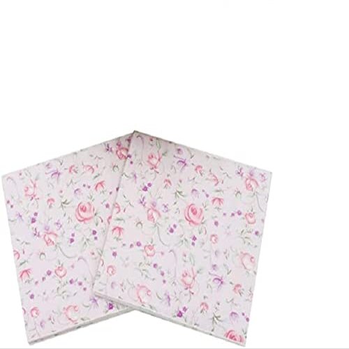 100-Pack Decorative Napkins Disposable Paper Party Napkins for Birthday Parties, Celebrations and Special Occasions - Many Flowers Design