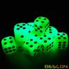 Bescon Two Tone Glowing Dice D6 16mm 12pcs Set Luminous Jade, 16mm Six Sided Die (12) Block of Glowing Dice view 2
