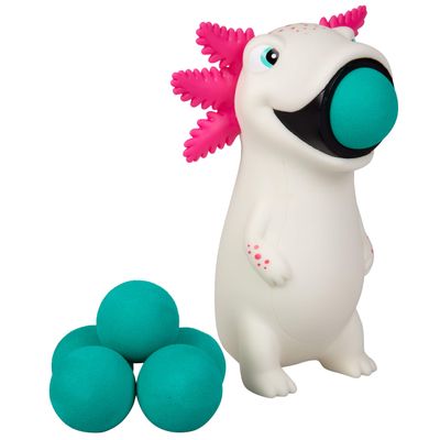Hog Wild Axolotl Ball Popper Toy - Includes 4 Soft Foam Balls - Squeeze to Pop Air Powered Balls Up to 20 Feet - Launcher Safe for Indoor/Outdoor Play - Party Favor Gift for Kids, Girls, Boys Ages 5+