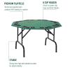 Soozier Poker Table Foldable, 47" Octagon Blackjack Poker Game Table for 8 Players with Cup Holders and Chips Tray, Green Felt view 3