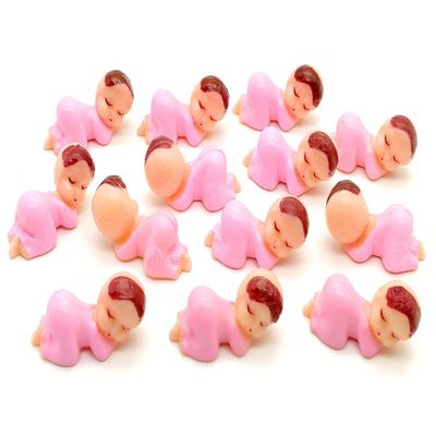 Mini Plastic Babies for Party Favor Decor Party Decorations Baby Shower Party Game Ice Cube Game (1" 60pcs, Pink)