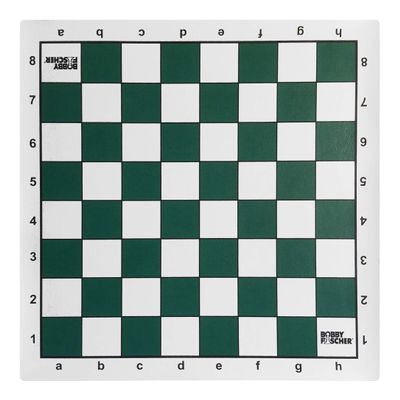 Bobby Fischer Tournament Roll Up Chess Board - Vinyl with Green Squares by WE Games
