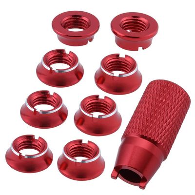 HobbyPark RC Control Transmitter Switch Nuts (8) & Wrench for Futaba JR Walkera Flysky Remote Controller (Red)