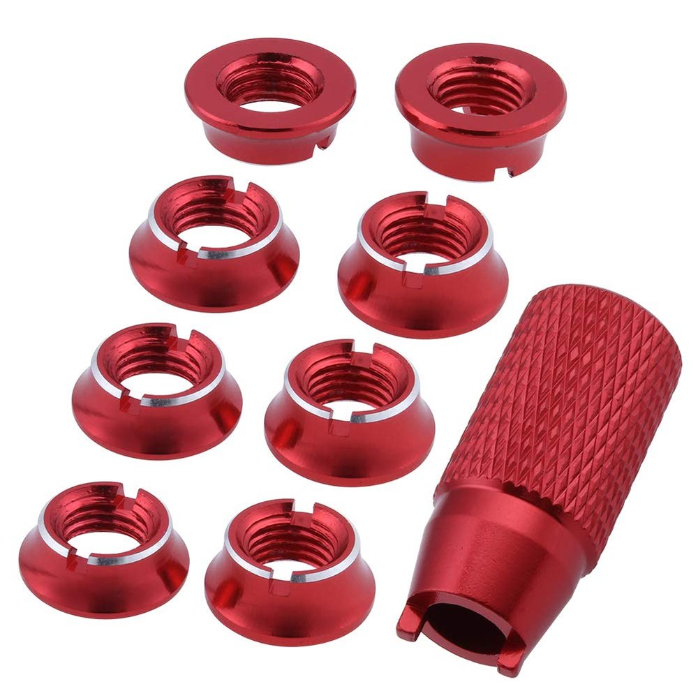 HobbyPark RC Control Transmitter Switch Nuts (8) & Wrench for Futaba JR Walkera Flysky Remote Controller (Red)