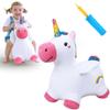 iPlay, iLearn Bouncy Pals Hopping Unicorn Horse, Toddler Girl Inflatable Bouncing Animal Hopper Toy, Outdoor Indoor Plush Ride on Bouncer, Baby Birthday Gift 18 Month 2 3 4 Year Old Kid - Unicorn view 1