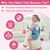 iPlay, iLearn Bouncy Pals Hopping Unicorn Horse, Toddler Girl Inflatable Bouncing Animal Hopper Toy, Outdoor Indoor Plush Ride on Bouncer, Baby Birthday Gift 18 Month 2 3 4 Year Old Kid - Unicorn view 2