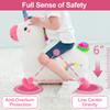 iPlay, iLearn Bouncy Pals Hopping Unicorn Horse, Toddler Girl Inflatable Bouncing Animal Hopper Toy, Outdoor Indoor Plush Ride on Bouncer, Baby Birthday Gift 18 Month 2 3 4 Year Old Kid - Unicorn view 4