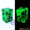 Bescon Two Tone Glowing Dice D6 16mm 12pcs Set Spooky Rocks, 16mm Six Sided Die (12) Block of Glowing Dice view 4