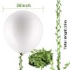 10 Pcs 36 Inch Big White Balloons Jumbo White Balloon Giant Big Extra Large Balloon with Tassels 65 FT Long Artificial Vine for Valentines Day Wedding Anniversary Baby Shower Birthday Party Decoration view 2