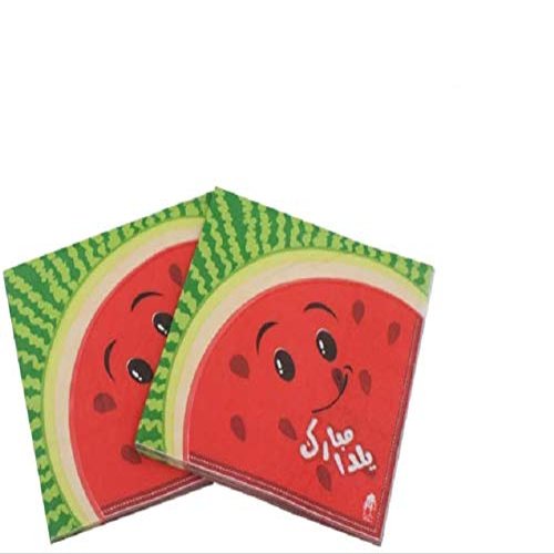 100-Pack Decorative Napkins Disposable Paper Party Napkins for Birthday Parties, Celebrations and Special Occasions - Watermelon Design