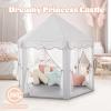 Princess Castle Tent for Girls Fairy Play Tents for Kids Blue Hexagon Playhouse with Fairy Star Lights Toys for Children or Toddlers Indoor or Outdoor Games (Grey Princess Tent) view 3