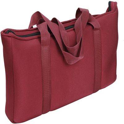 HNDTEK American Mah Jongg,Western Mah Jong Set Soft Carry Bag with 2 Pcs Combo Racks and Tiles Holder (Trays) Wrapper. (Red)