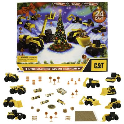 CAT Construction Toys, Little Machines Advent Calendar - Kids Toys for Ages 3 and Up - 24 Piece Set with 10 Little Machines Vehicles & Magic Insta-Dirt!