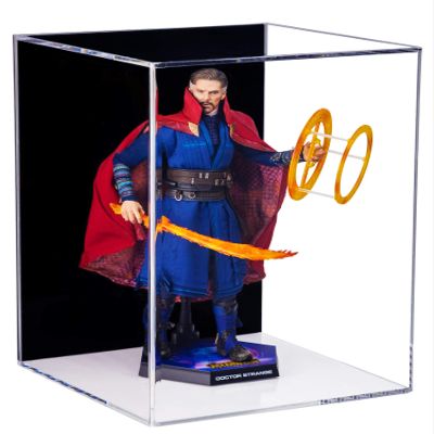 Better Display Cases Clear Acrylic Figure Display Case for Figurine Miniature Doll Bobblehead , Doll Stands (vertical or horizontal)Display Box for figures,DIM:10.5"L x 10.5"W x 14.5"H.(A087-BB-VWM)