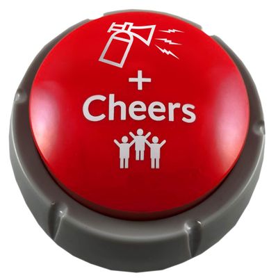 Airhorn Can Sound Button with Applause and Cheers, Funny Easy Button, Noise Maker Buzzer for Office, Sporting Event, Dance Party, Fun Classroom, Desk Toy, Gag Birthday Gift, Gadget for Teens, DJ HYPE