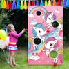 Blulu Unicorn Bean Bag Toss Game for Kids Outdoor Toys Unicorn Toss Game Banner with 3 Nylon Bean Bags Birthday Party Game Backyard Yard Activities for Toddler Birthday Gift for Girls view 1
