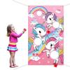 Blulu Unicorn Bean Bag Toss Game for Kids Outdoor Toys Unicorn Toss Game Banner with 3 Nylon Bean Bags Birthday Party Game Backyard Yard Activities for Toddler Birthday Gift for Girls view 4