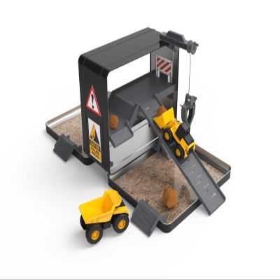 CAT Construction Toys, Store N Go Playset - Tin Travel Case Transforms into Multi-Level Worksite, Includes 2 Little Machines Vehicles & 10 + Accessories, Portable STEM Toy for Kids Ages 3 +