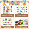GINMIC Magnetic Letters and Numbers with Magnet Board, Alphabet ABC Magnets, Learning & Educational Toys - Uppercase Lowercase Math Symbols with Magnetic Whiteboard Chalkboard for Toddlers Kids view 2