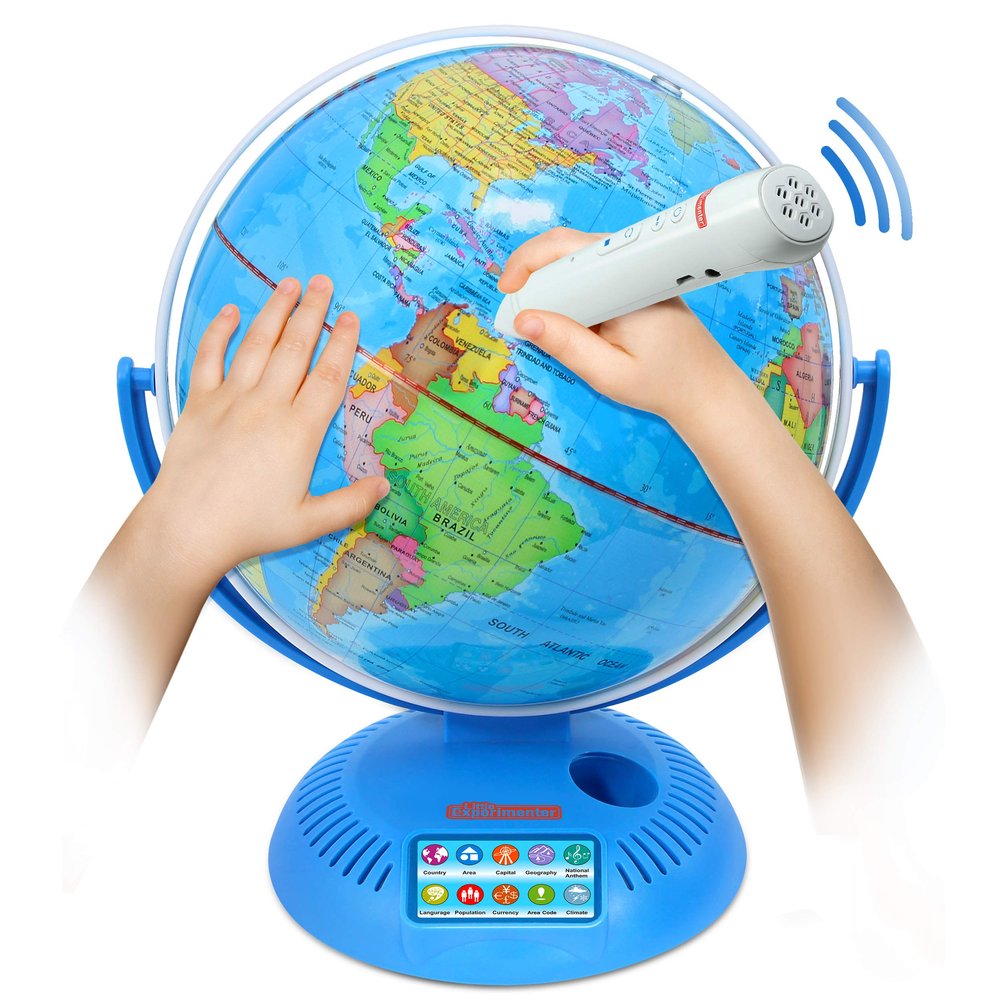 Little Experimenter Interactive 9 Globes for Kids, Globe & Wireless Smart Pen, STEM Educational Toys, Talking World Map, 8 Year old Boy Coolest Gifts for Boys & Girls Ages 8 9 10 11 12 Years Old