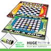 Franklin Sports Checkers and Four in A Row Mat Game - Addictive Family Fun! - Soft Play Mat for Kids of All Ages - Comes with 42 Plastic Pucks view 2