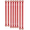 8Pcs RC Links Rod CNC Aluminum Linkage for 1/10 Axial SCX10 Crawler, Red view 2