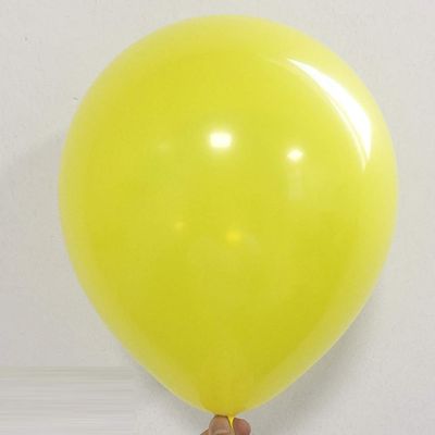 100pcs/lot 10inch 2.2g Latex Balloon Inflatable Air Balls Children's Birthday Party Balloons Wedding Decoration Float Balls (Yellow)
