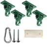 ABUSA Heavy Duty Green Swing Hangers Screws Bolts Included Over 5000 lb Capacity Playground Porch Yoga Seat Trapeze Wooden Sets Indoor Outdoor (4 Pack) view 1