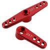 Hobbypark 2pcs Metal Aluminum 25T Servo Horn Steering Arms (Double & Single) for RC Models Car Truck Buggy Replacement Parts (Red) view 1