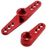 Hobbypark 2pcs Metal Aluminum 25T Servo Horn Steering Arms (Double & Single) for RC Models Car Truck Buggy Replacement Parts (Red) view 2