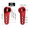 Hobbypark 2pcs Metal Aluminum 25T Servo Horn Steering Arms (Double & Single) for RC Models Car Truck Buggy Replacement Parts (Red) view 4
