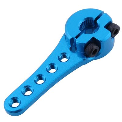 Hobbypark Metal Aluminum Long 25T Servo Horn Single Sided Steering Arm M3 Threads for RC Car Truck Off Road Buggy Accessories (Blue)