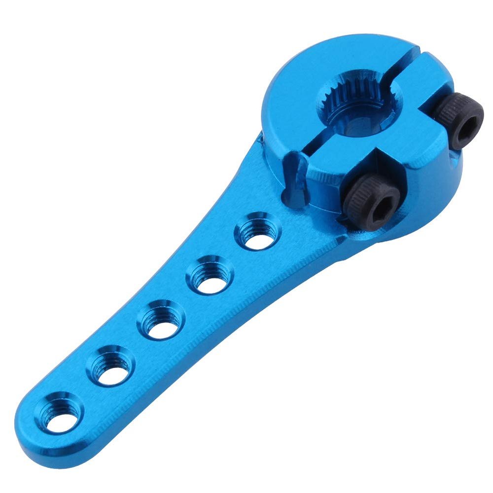 Hobbypark Metal Aluminum Long 25T Servo Horn Single Sided Steering Arm M3 Threads for RC Car Truck Off Road Buggy Accessories (Blue)