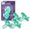 Philips Avent Soothie Orthodontic Baby Pacifiers, 100% Silicone Pacifiers, One Piece, BPA-Free, for Babies 0-3 Months, Green, 4 Pack, Model SCF190/41 view 1