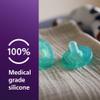 Philips Avent Soothie Orthodontic Baby Pacifiers, 100% Silicone Pacifiers, One Piece, BPA-Free, for Babies 0-3 Months, Green, 4 Pack, Model SCF190/41 view 4
