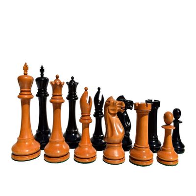 1855 Jaques Anderssen Series 4.4" Boxwood & Ebony- The Chess Empire Luxury Staunton Wood Chess Pieces only Set