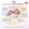 Balibazoo Farm Friends Wrist Rattle Set  Soft Plush Sensory Wristbands for Babies 0-12M | Cow & Chicken Baby Rattles | Velcro Strap Attachment | Developmental Toy for Newborns & Infants view 3