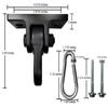 ABUSA Heavy Duty Black Swing Hangers Screws Bolts Included Over 5000 lb Capacity Playground Porch Yoga Seat Trapeze Wooden Sets Indoor Outdoor (4 Pack) view 3