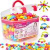 FUNZBO 520+ Snap Pop Beads - Jewelry Making Kit for Kids, Arts and Crafts for Kids Ages 4-8, Toys for 3 4 5 6 Years Old Girls Valentines Day Birthday Gifts Ideas, Bracelet Necklace Ring Set for Girls view 1