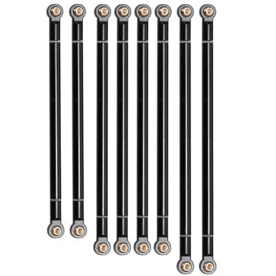 8Pcs RC Links Rod CNC Aluminum Linkage for 1/10 Axial SCX10 Crawler, Black