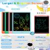 FLUESTON LCD Writing Tablet, 10 Inch Doodle Board Toys Gifts for 3-8 Year Old Girls Boys, Colorful Electronic Drawing Pad for Toddler, Valentines Gifts for Kids Educational Learning Travel Toy - Blue view 3