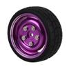 1:10 RC On-Road Racing Car Rubber Tires & 12mm Hex Alloy Aluminum Wheels Rims for 1/10 Scale On Road Cars HSP HPI (Purple) view 3